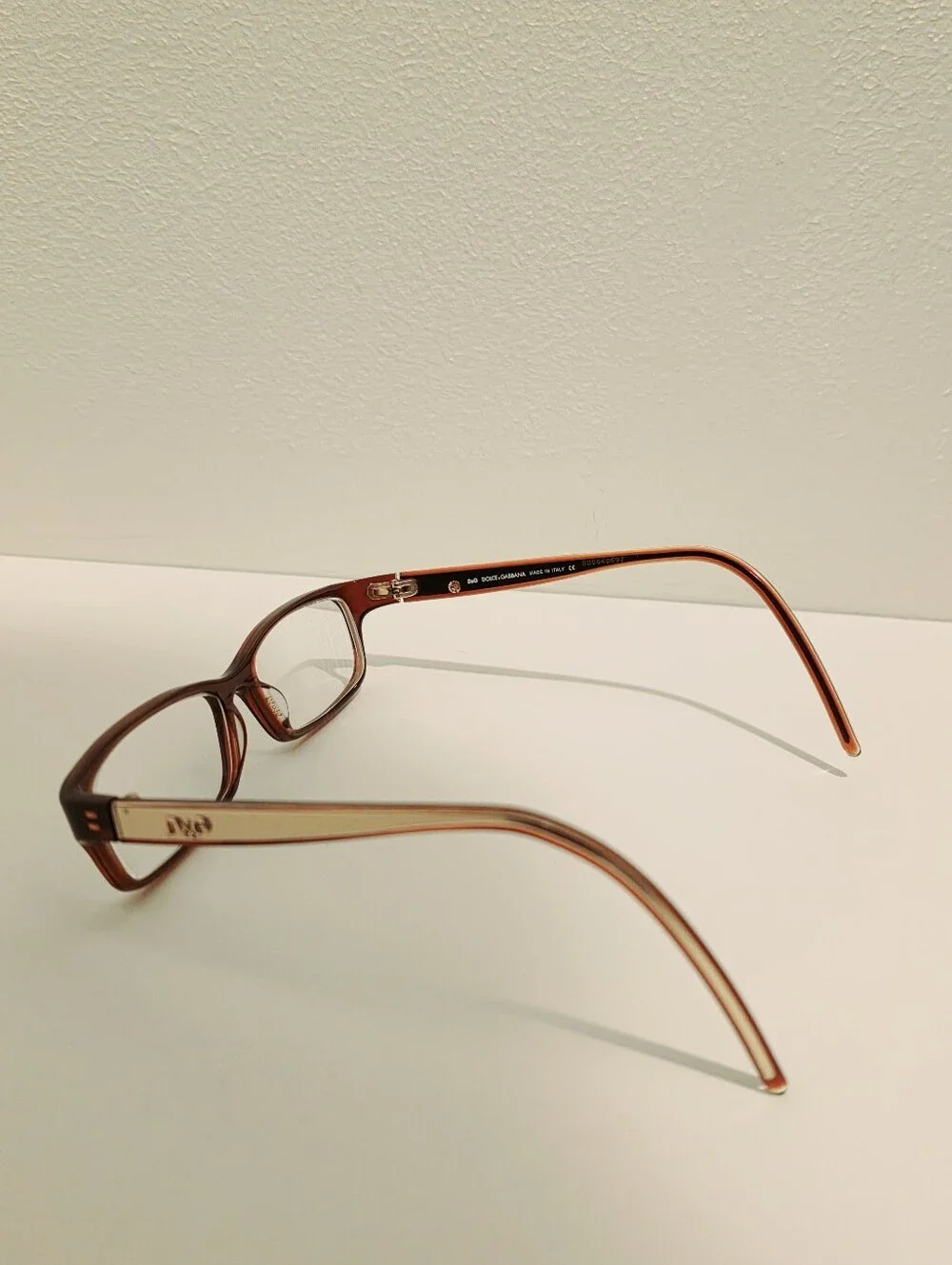 D&G Dolce & Gabbana 4160 Brown Rectangular Eyeglasses Frames 51-15-135 Italy